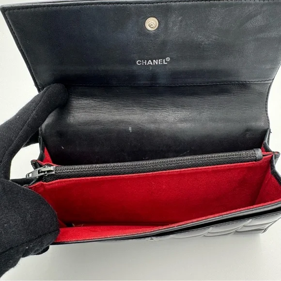 Chanel Chocolate Bar Black and Red Interior Wallet - Picture 6 of 9